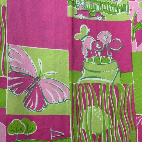 Vintage Lilly Pulitzer Golf Pants Size 0 Pink Green Retro White Label Patchwork - Picture 4 of 14